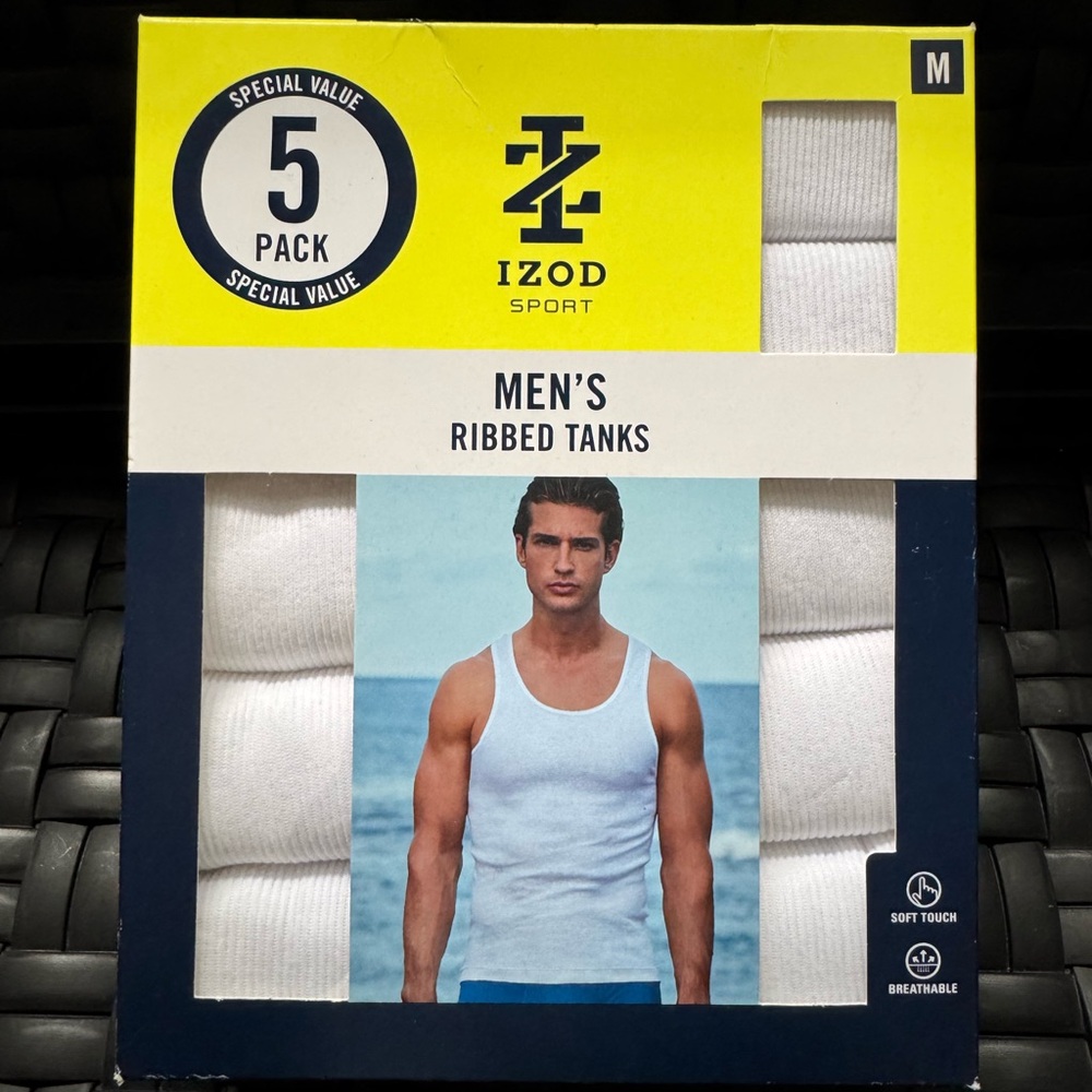 Izod White Undershirts Essential Comfort tank medium NWT
